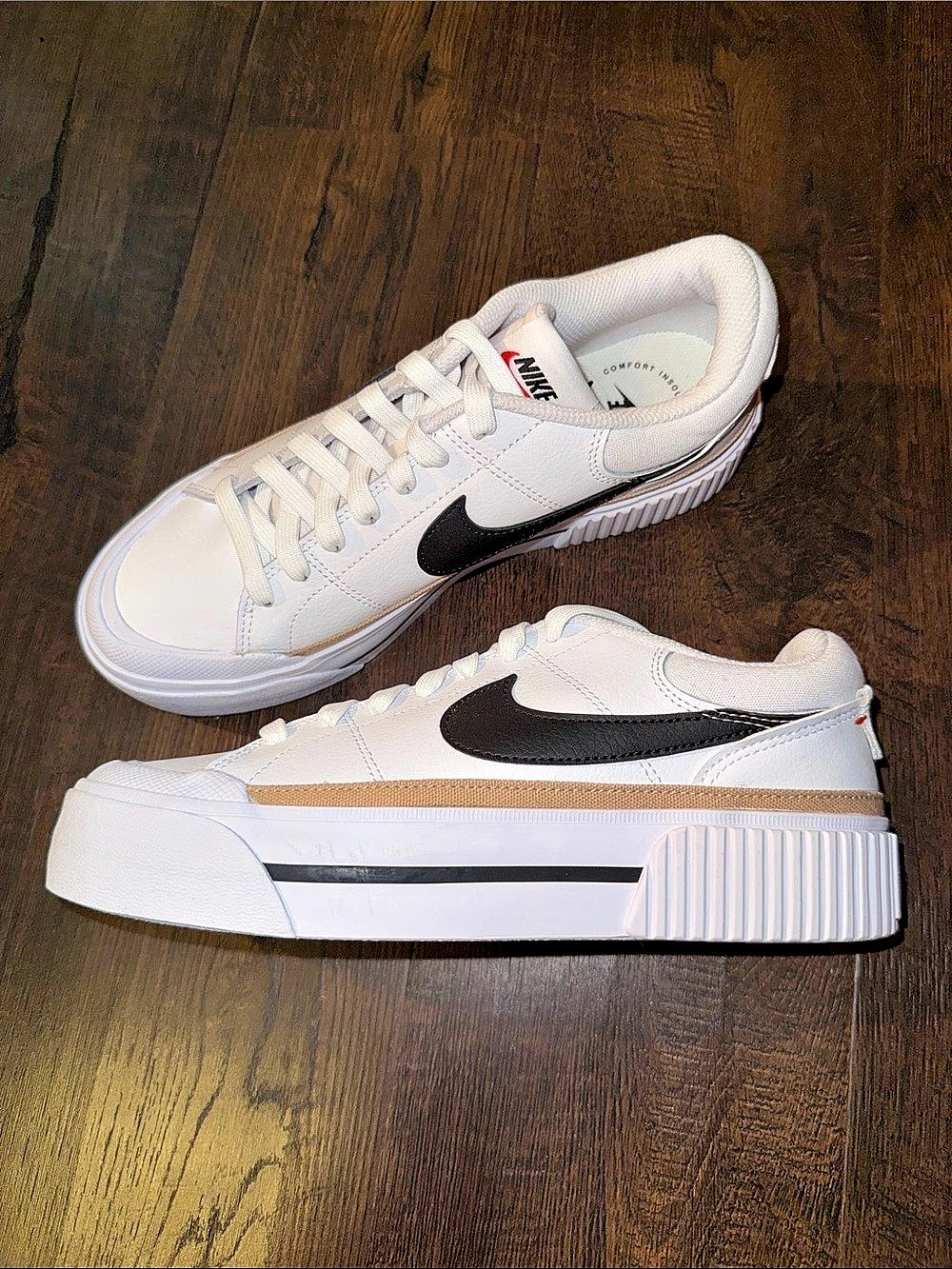 Nike Court Legacy Sneakers White & Black NEW - Picture 3 of 6